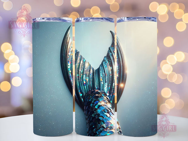 Mermaid Tails Tumbler Wrap, Mermaid 20oz Skinny Tumbler Wrap Design, Mermaid Life, Under The Sea, Design Instant Digital Download Sublimation SvggirlplusArt 