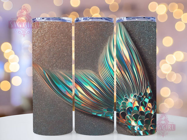 Mermaid Tails Tumbler Wrap, Mermaid 20oz Skinny Tumbler Wrap Design, Mermaid Life, Under The Sea, Design Instant Digital Download Sublimation SvggirlplusArt 