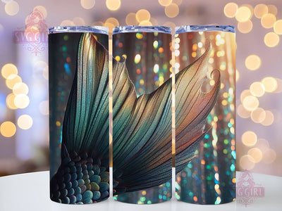 Mermaid Tails Tumbler Wrap, Mermaid 20oz Skinny Tumbler Wrap Design, Mermaid Life, Under The Sea, Design Instant Digital Download Sublimation SvggirlplusArt 