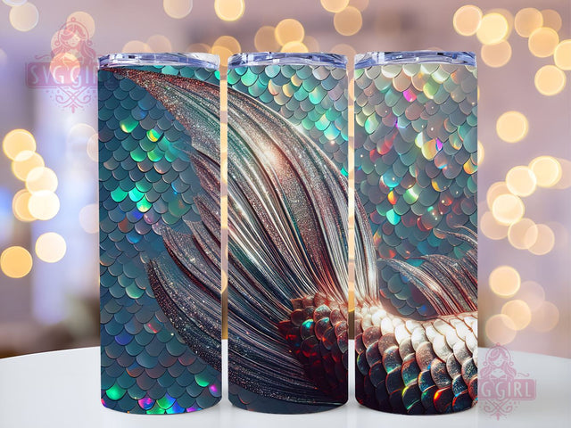 Mermaid Tails Tumbler Wrap, Mermaid 20oz Skinny Tumbler Wrap Design, Mermaid Life, Under The Sea, Design Instant Digital Download Sublimation SvggirlplusArt 