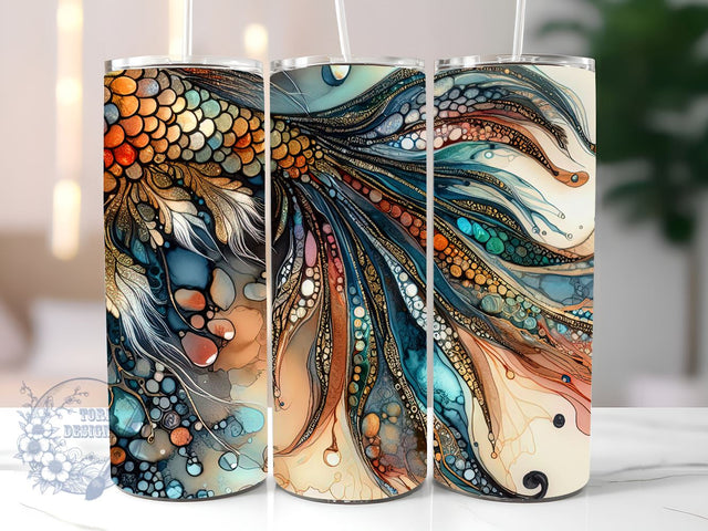 Mermaid Tails Under Sea Scales 20oz Skinny Tumbler, stylish tumbler, trendy tumbler, high-quality tumbler, durable tumbler, leak-proof tumbler Sublimation ToriDesigns 
