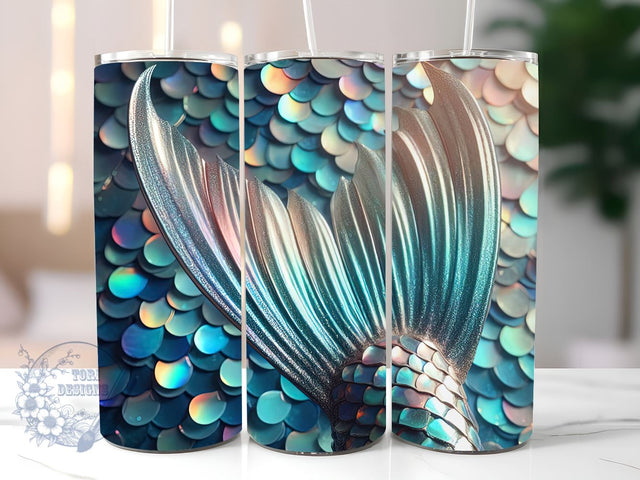 Mermaid Tails Under Sea Scales 20oz Skinny tumbler, stylish tumbler, trendy tumbler, high-quality tumbler, durable tumbler, leak-proof tumbler Sublimation ToriDesigns 