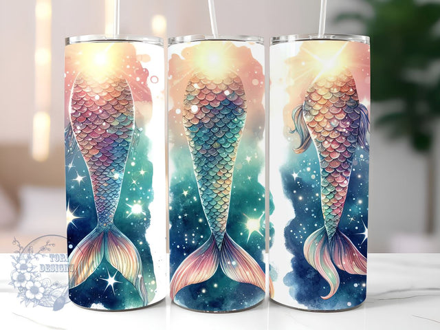 Mermaid Tails Under Sea Scales 20oz Skinny Tumbler, stylish tumbler, trendy tumbler, high-quality tumbler, durable tumbler, leak-proof tumbler Sublimation ToriDesigns 