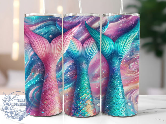 Mermaid Tails Under the Sea Tumbler, Under the Sea Wrap, 20oz Sublimation Wrap, Kids Ocean Cup, Fantasy Scales Tumbler, Glitter Mermaid Design, Little Mermaid Gift Sublimation ToriDesigns 