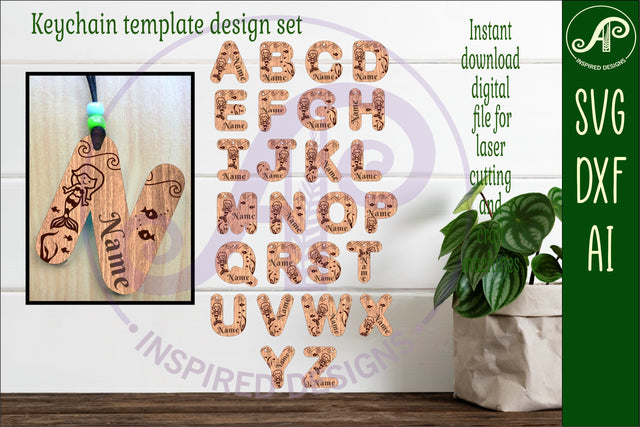 Mermaid theme tag letter designs keychain DIGITAL SVG SVG APInspireddesigns 