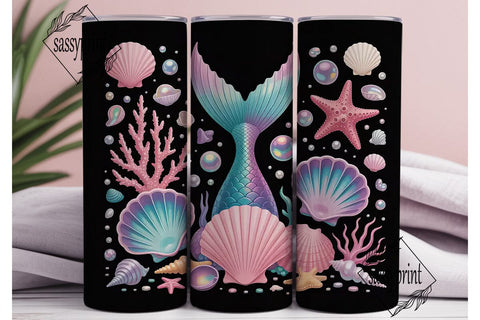 Mermaid Treasure 20oz Tumbler Wrap Sublimation sassyprint 