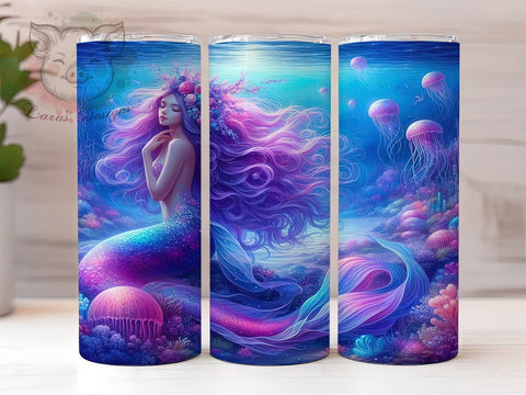 Mermaid Tumbler, Fantasy Mermaid Design, 20oz Tumbler Wrap, Magical Under the Sea, Ocean Lover Gift, Whimsical Sublimation, Nautical Decor, Digital Download Sublimation Lara' s Designs 