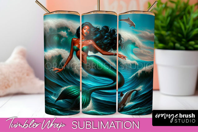 Mermaid Tumbler Wrap - Beach Tumbler Sublimation Sublimation OrangeBrushStudio 