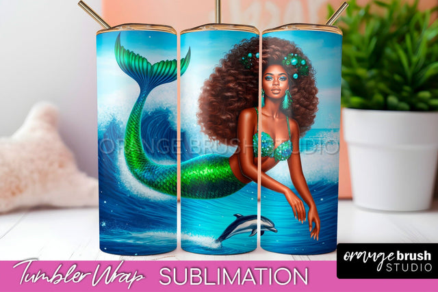 Mermaid Tumbler Wrap - Beach Tumbler Sublimation Sublimation OrangeBrushStudio 