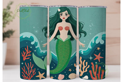 Mermaid Tumbler Wrap PNG Sublimation PixelChick 