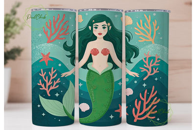 Mermaid Tumbler Wrap PNG Sublimation PixelChick 