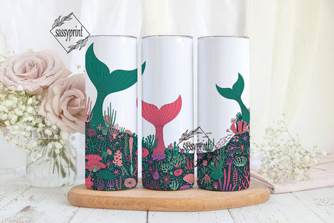 Mermaid Undersea Garden Skinny Tumbler Sublimation sassyprint 