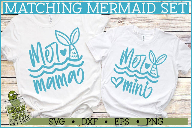 Mermama and Mermini Matching Mermaid SVG Files SVG Crunchy Pickle 