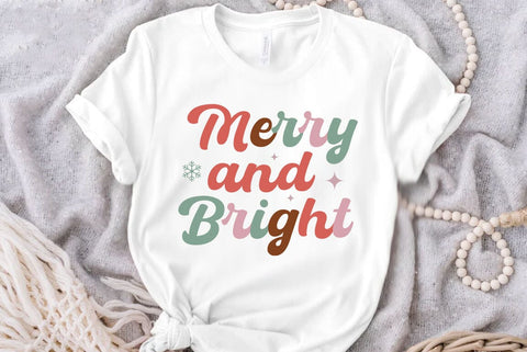 Merry and birghts, Retro Christmas Svg, Christmas shirt design, Christmas Mega bundle, Christmas Retro Svg, Vintage Christmas Svg, Retro Xmas png sublimation SVG FiveStarCrafting 