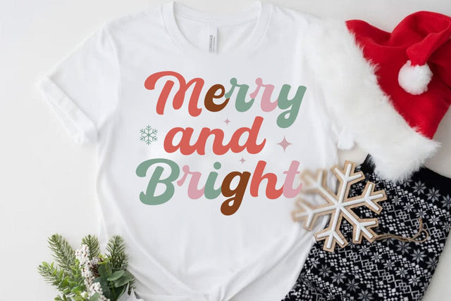 Merry and birghts, Retro Christmas Svg, Christmas shirt design, Christmas Mega bundle, Christmas Retro Svg, Vintage Christmas Svg, Retro Xmas png sublimation SVG FiveStarCrafting 