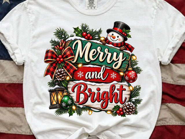 Merry and Bright Christmas PNG Clipart SVG artprintfile 