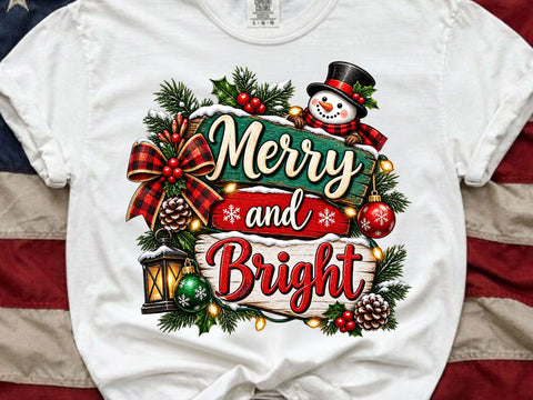 Merry and Bright Christmas PNG Clipart SVG artprintfile 