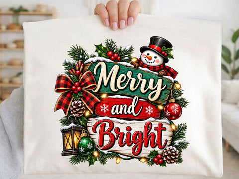 Merry and Bright Christmas PNG Clipart SVG artprintfile 