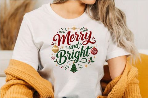 Merry and Bright Christmas Png Sublimation SVGArt 