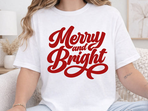 Merry and Bright Christmas SVG PNG SVG DesignDestine 