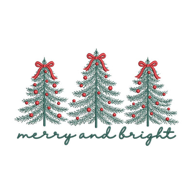 Merry and Bright Christmas Trees Machine Embroidery Design for 6x10 8x8 Digital File Embroidery/Applique DESIGNS Nino Nadaraia 