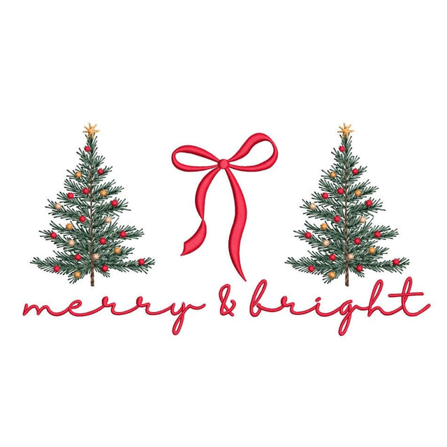 Merry and Bright Coquette Bow Christmas Star & Ornaments Embroidery Design, 3 sizes, Instant Download Embroidery/Applique DESIGNS Nino Nadaraia 