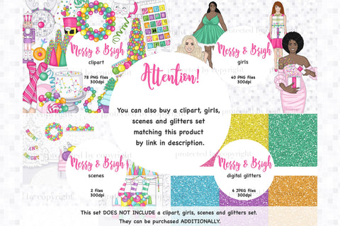 Merry And Bright Digital Paper | Xmas Seamless Patterns Digital Pattern GlamArtZhanna 