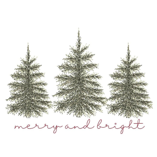 Merry and Bright Embroidery Design, Christmas Tree Embroidery Design, 3 sizes, Instant Download Embroidery/Applique DESIGNS Nino Nadaraia 