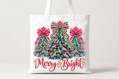 Merry and Bright Glam Christmas Tree Trio SVG BillahCrafts 