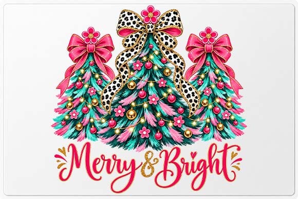Merry and Bright Glam Christmas Tree Trio SVG BillahCrafts 