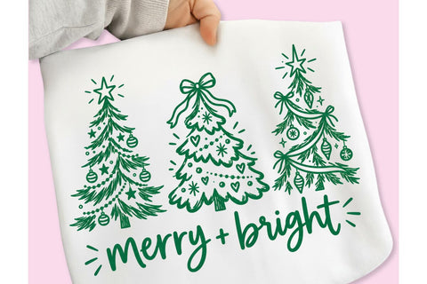 Merry And Bright PNG, Christmas Sublimation Design Sublimation DesignPlante 503 