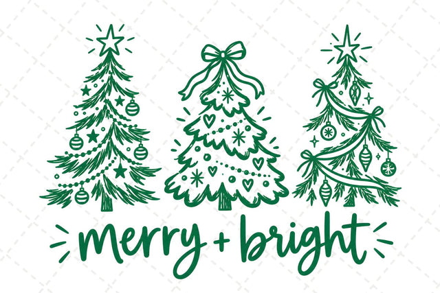 Merry And Bright PNG, Christmas Sublimation Design Sublimation DesignPlante 503 