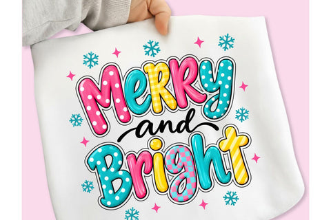 Merry And Bright PNG, Sublimation Christmas Design Sublimation DesignPlante 503 