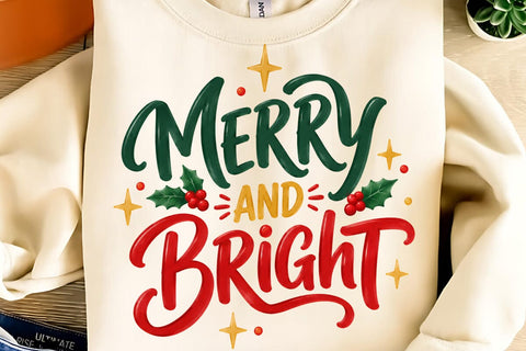 Merry And Bright PNG Sublimation DesignPlante 503 