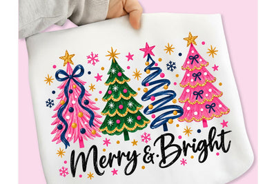 Merry And Bright PNG, Trending Christmas PNG Sublimation DesignPlante 503 