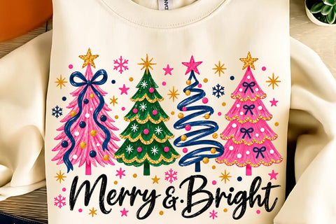 Merry And Bright PNG, Trending Christmas PNG Sublimation DesignPlante 503 