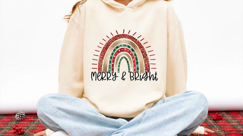 Merry and Bright Rainbow PNG | Colorful Merry and Bright Sublimation Design | Cheerful Christmas Sublimation Sublimation Print Perfect Design Shop 