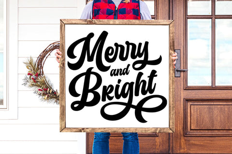 Merry and Bright Retro SVG - Christmas T-Shirt SVG Sublimation Pickled Thistle Creative 