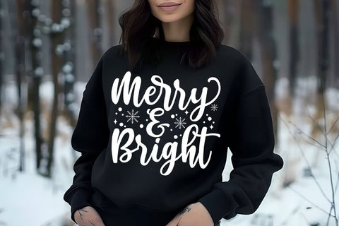 Merry and Bright Shirt SVG I Christmas T Shirt SVG I PNG SVG Happy Printables Club 
