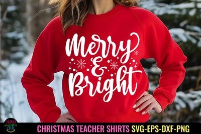 Merry and Bright Shirt SVG I Christmas T Shirt SVG I PNG SVG Happy Printables Club 