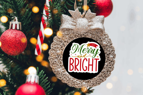 Merry and bright Stickers Design Sublimation Regulrcrative 