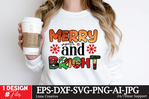 Merry and Bright Sublimation PNG ,Christmas Sublimation Design Sublimation Insomnia Std 