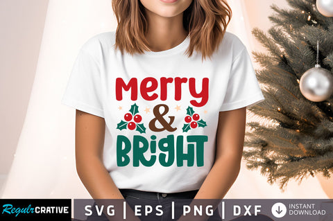 Merry and bright Svg Design SVG Regulrcrative 