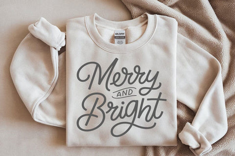 Merry and Bright SVG file, christmas svg, santa svg SVG DesignDestine 