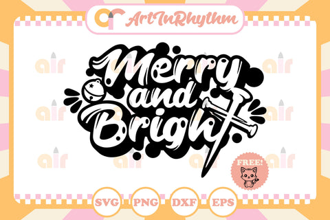 Merry and bright svg, Merry Christmas svg SVG Artinrhythm shop 