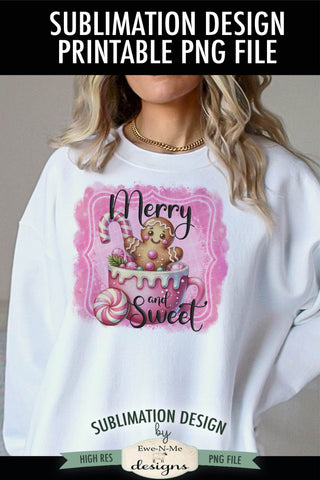 Merry and Sweet Gingerbread in Cup Sublimation Design Sublimation Ewe-N-Me Designs 