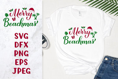 Merry Beachmas SVG. Christmas in July quote shirt design SVG LaBelezoka 