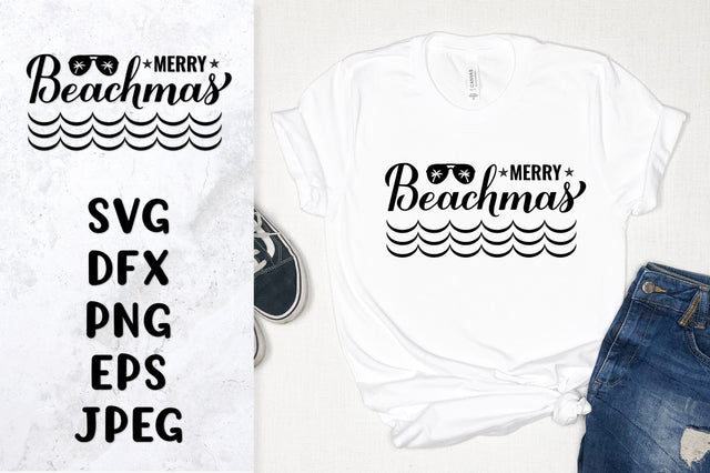 Merry Beachmas SVG. Funny Christmas in July quote sign SVG LaBelezoka 