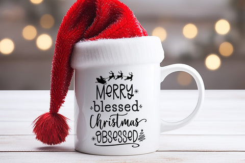 Merry Blessed Christmas Obsessed SVG I Christmas Shirt SVG SVG Happy Printables Club 