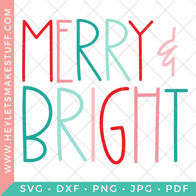 Merry & Bright 2 SVG Hey Let's Make Stuff 
